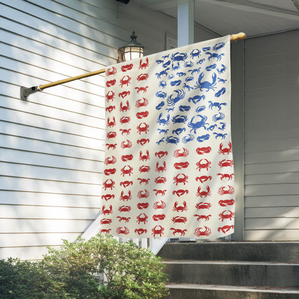 Bimipi American Flag - Patriotic Crab 4th Of july Flag, Fishing Flag