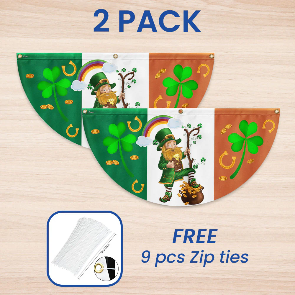 Leprechaun Happy Saint Patrick’s Day Irish American Non-Pleated Fan Flag TPT1625FLn