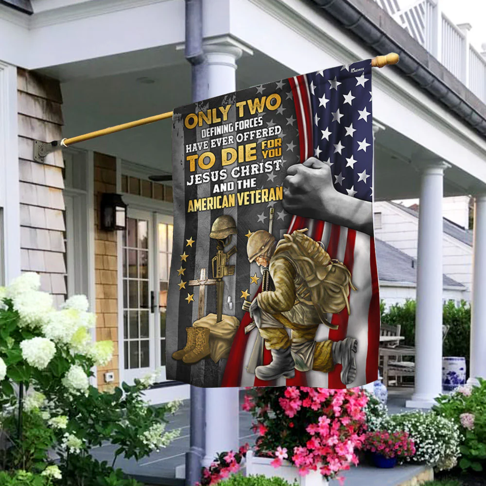 Jesus Christ And The American Veteran Flag, Veterans Day Decor