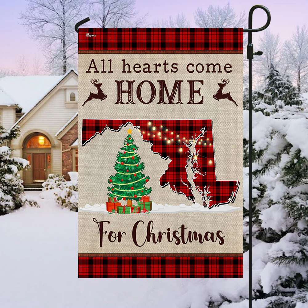 Maryland Christmas Flag All Hearts Come Home For Christmas