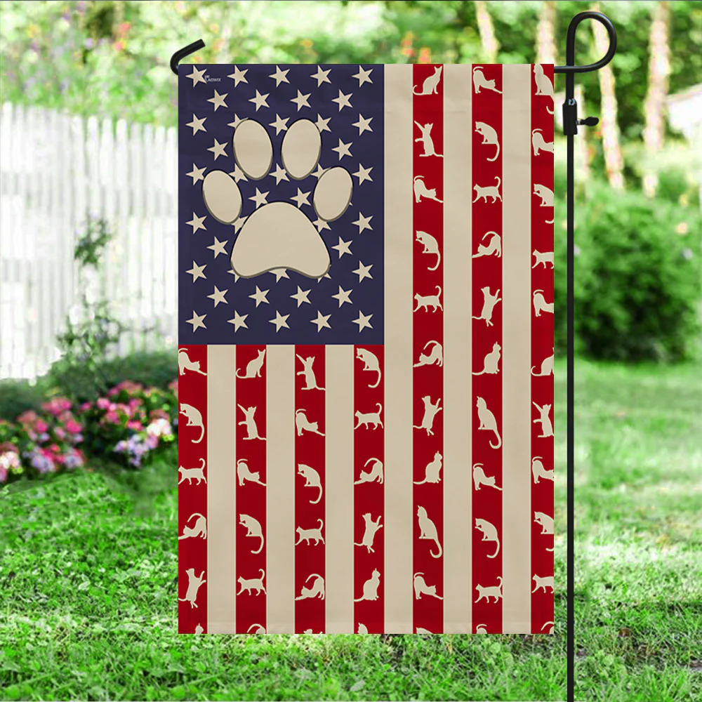 Cat Lover American Flag
