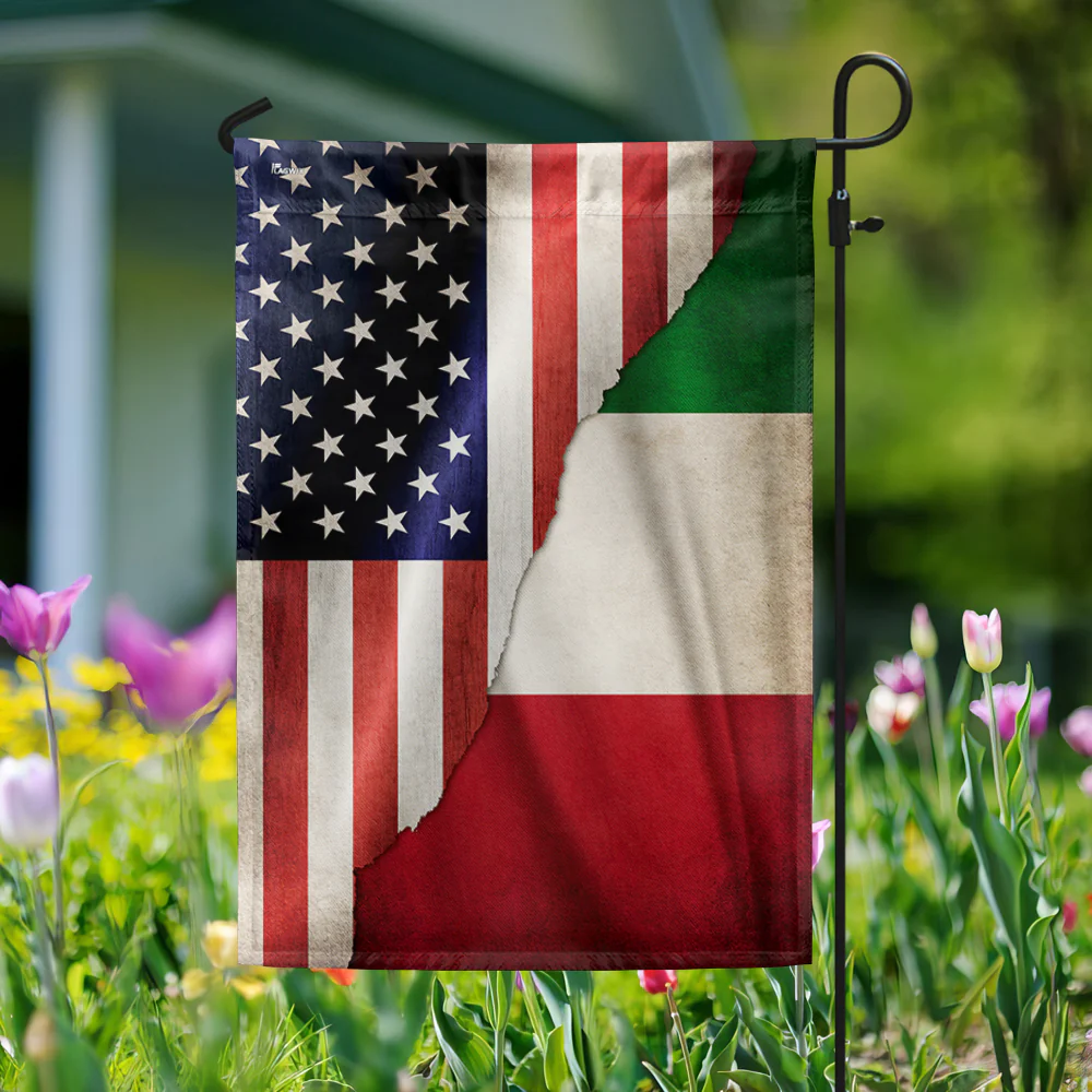 Italian American Flag Vintage Italian American Flag