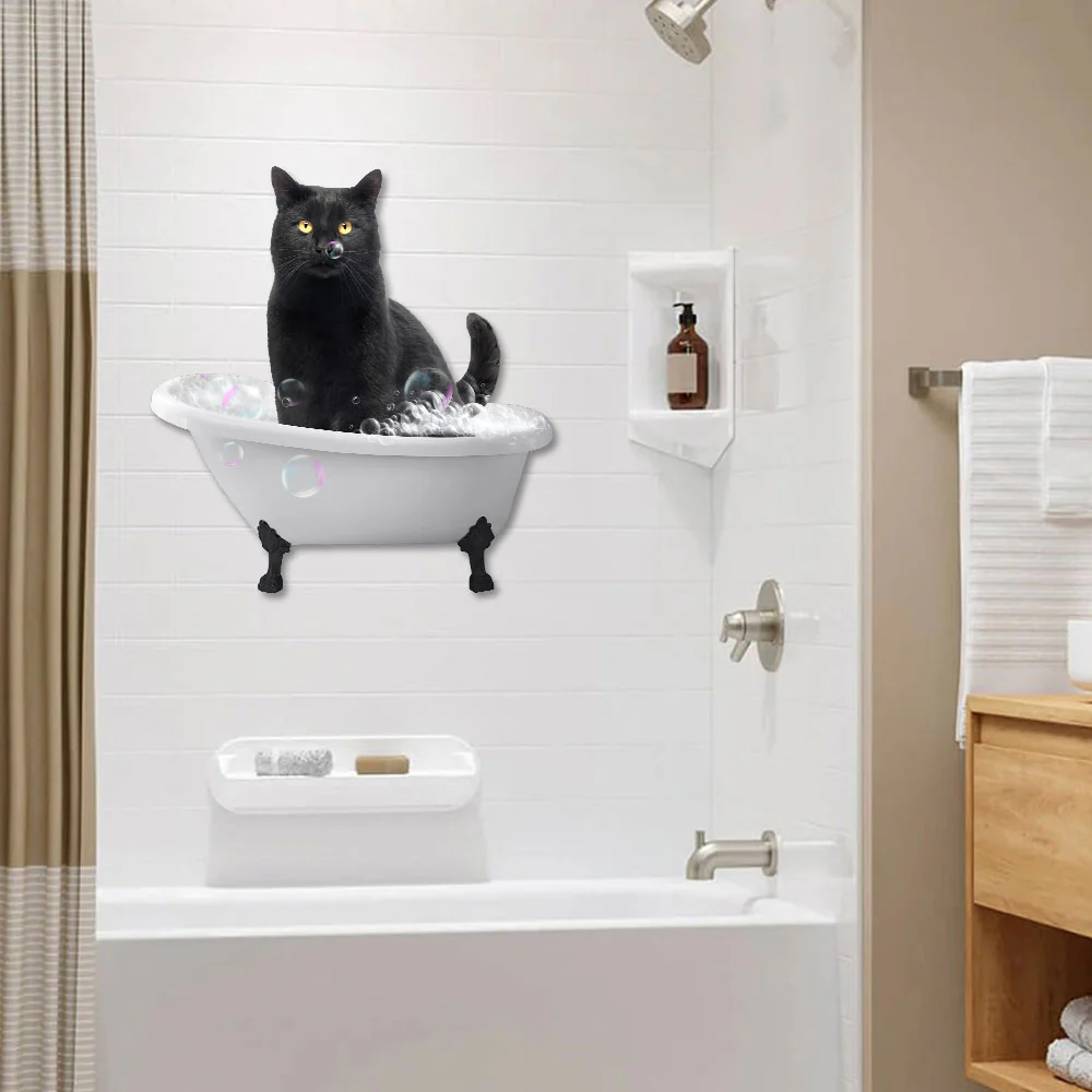 Black Cat Metal Sign Soak Your Worrries Away