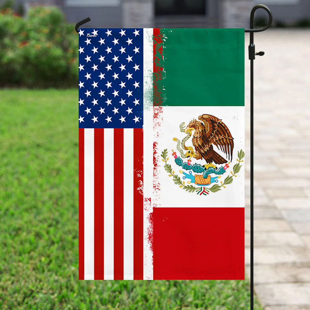 Mexican American Flag USA Mexico Flag