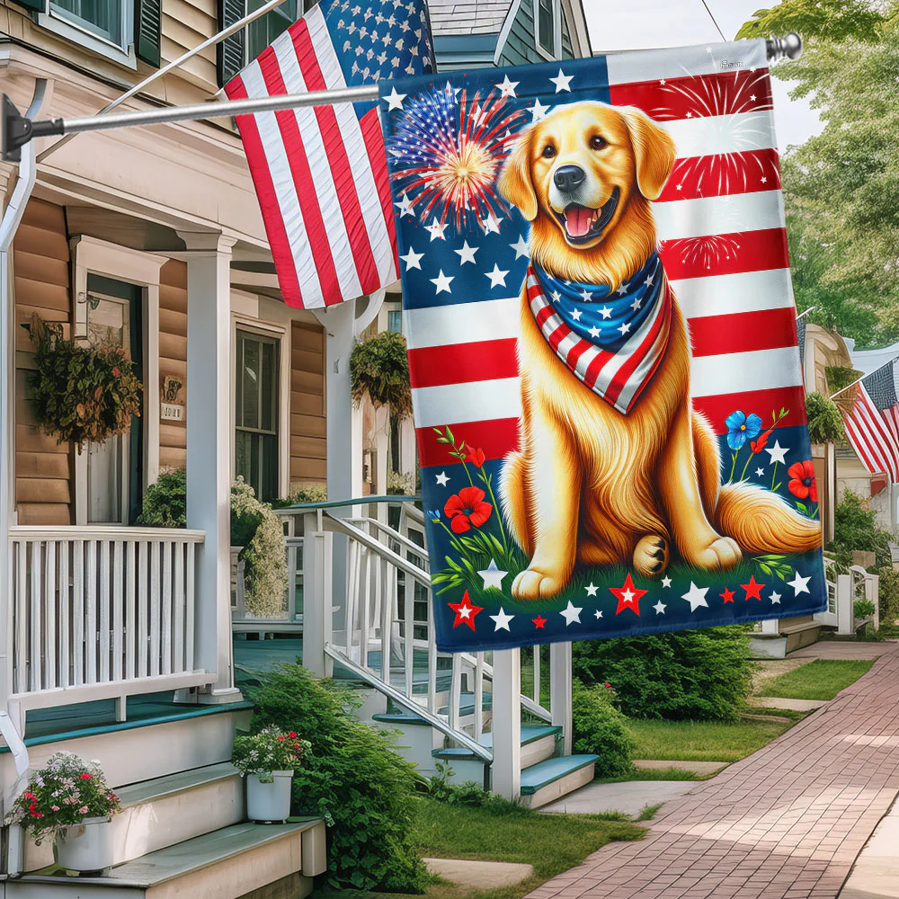 Bimipi American Flag - Golden Retriever American Flag