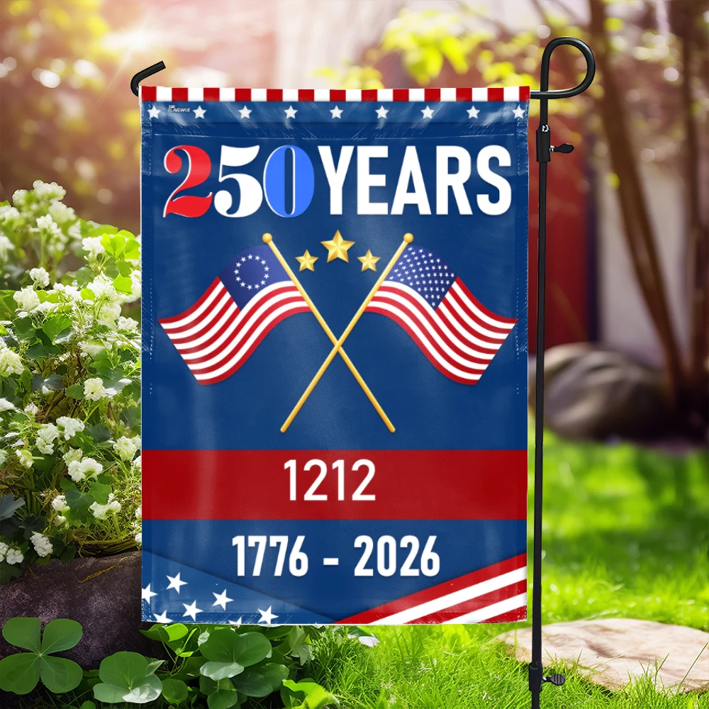 Personalized 250 Years of Freedom 1776 2026 American Flag, Custom Name