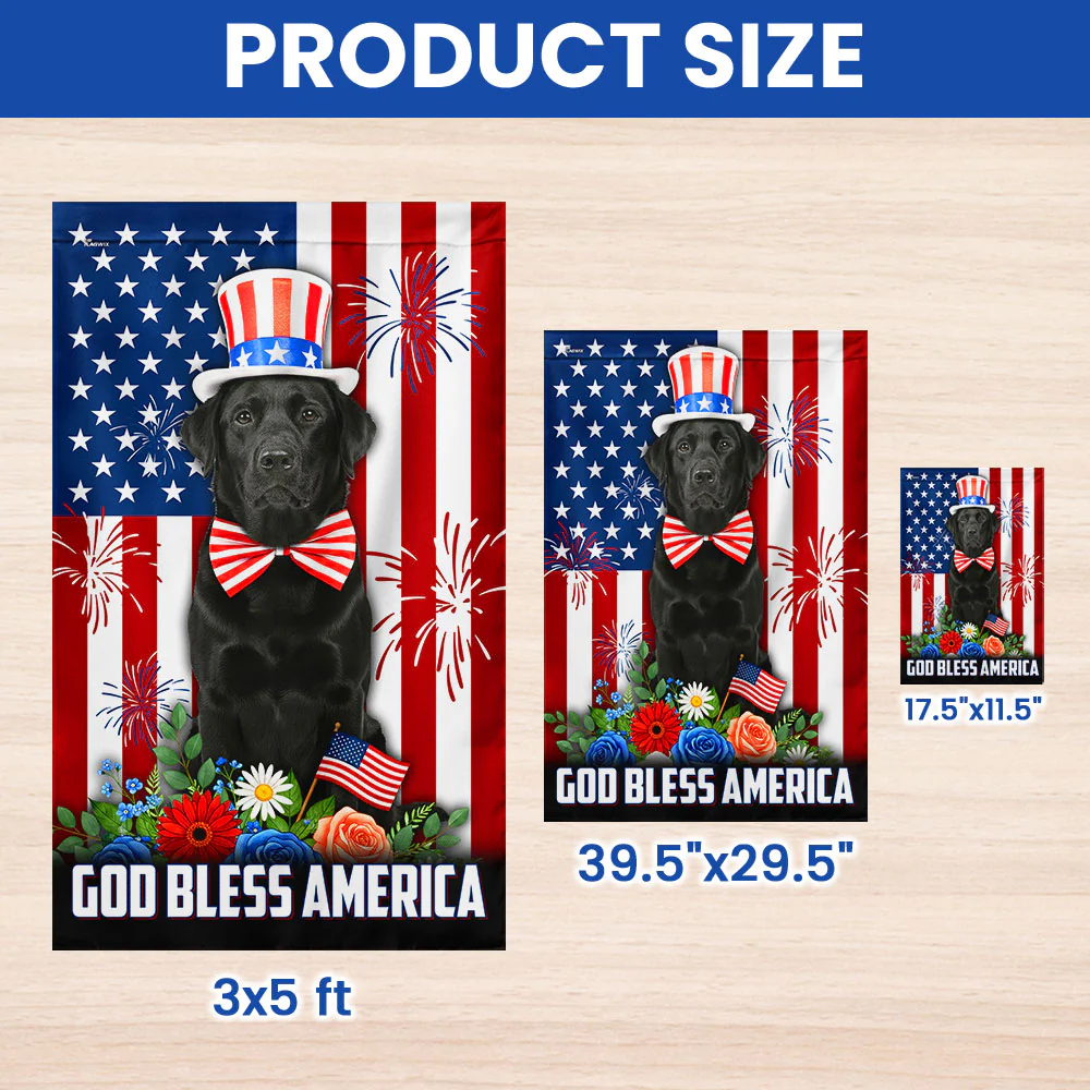 Patriot Black Labrador Retriever American Flag | God Bless America Flag