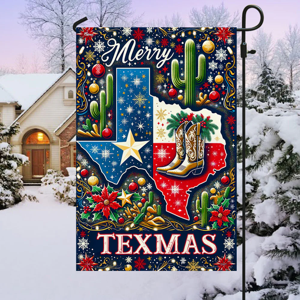 Texas Christmas Merry Texmas Flag