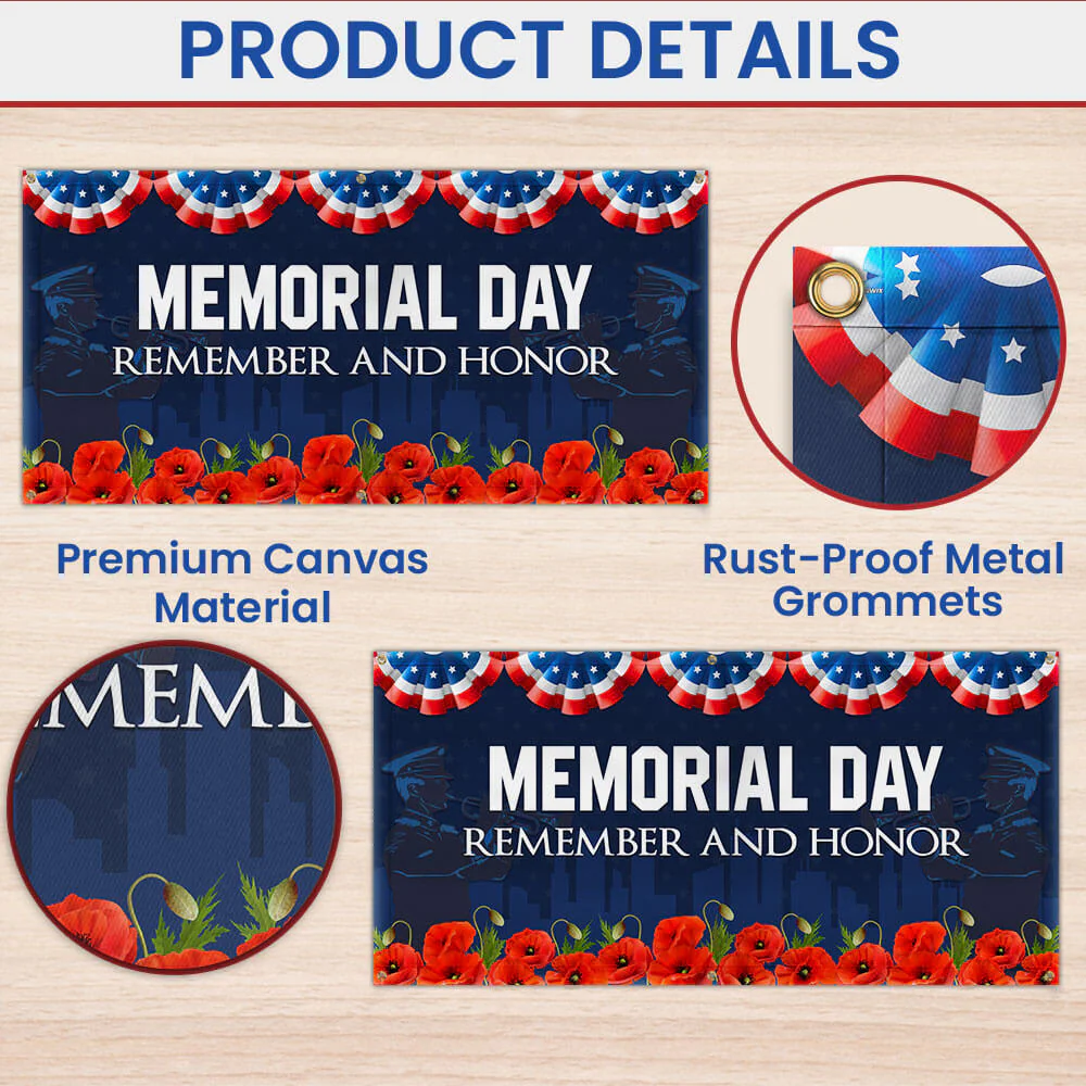 Memorial Day Remember And Honor Fence Banner