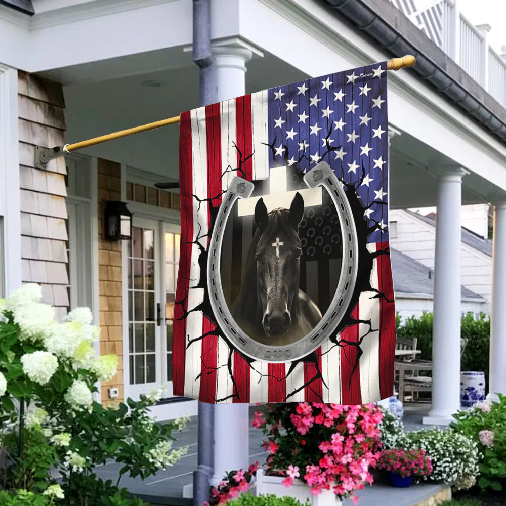 Bimipi American Flag - Happy 4th of july, Patriotic Horse American Flag