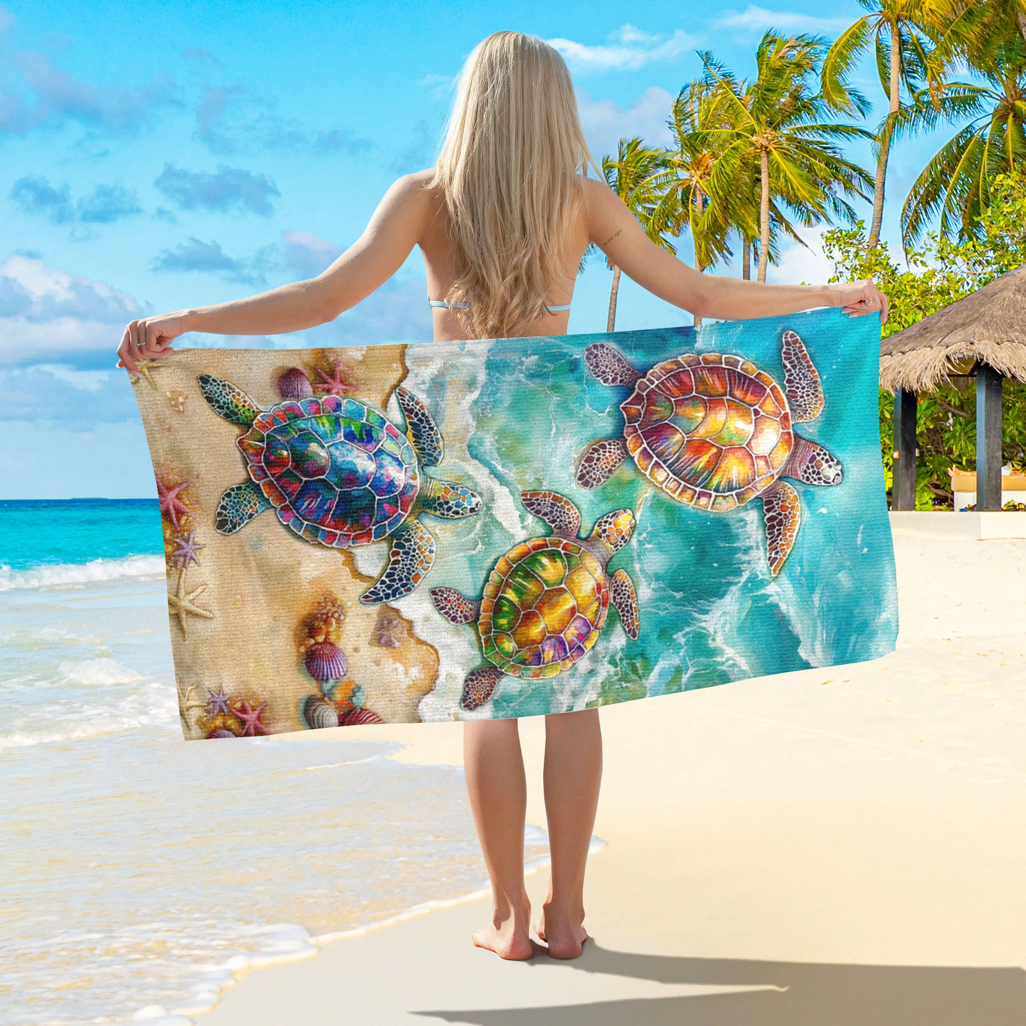 Beach Towel with Sea Turtle