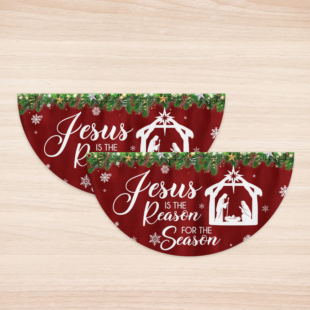 Jesus Is The Reason For The Season Christmas Non-Pleated Fan Flag