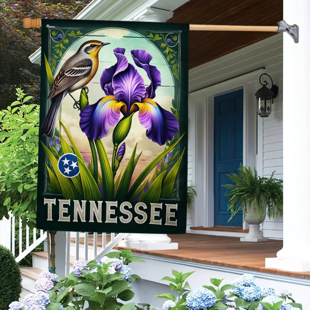 Bimipi  Tennessee State Mockingbird and Iris Flower Flag