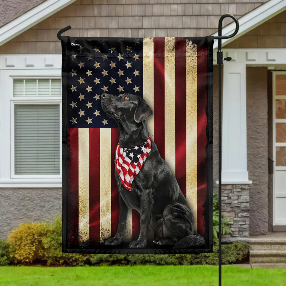Dog Flag Black Labrador American Flag Wrapped in Glory