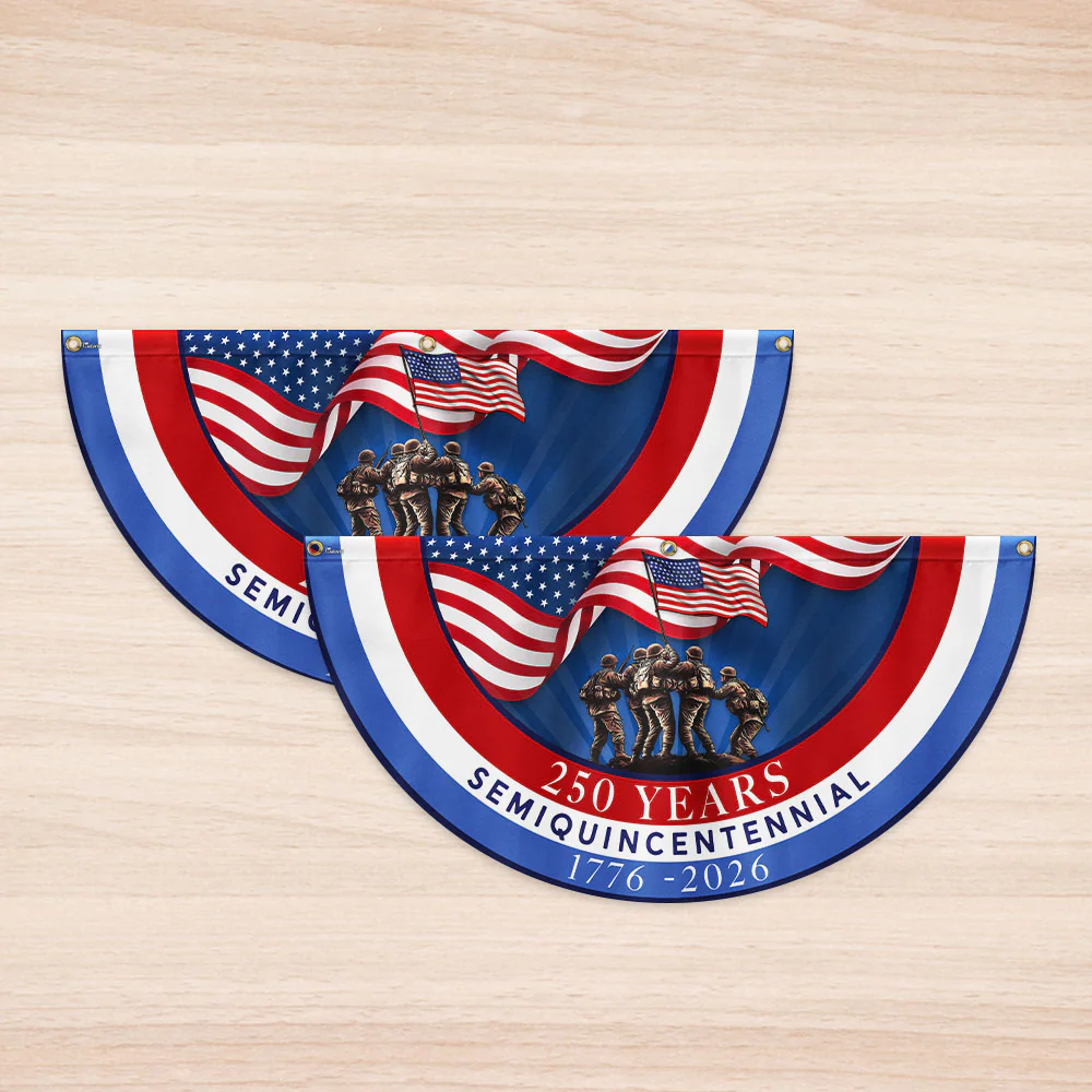 Bimipi American Flag - USA 250th Anniversary Semiquincentennial Non-Pleated Fan Flag