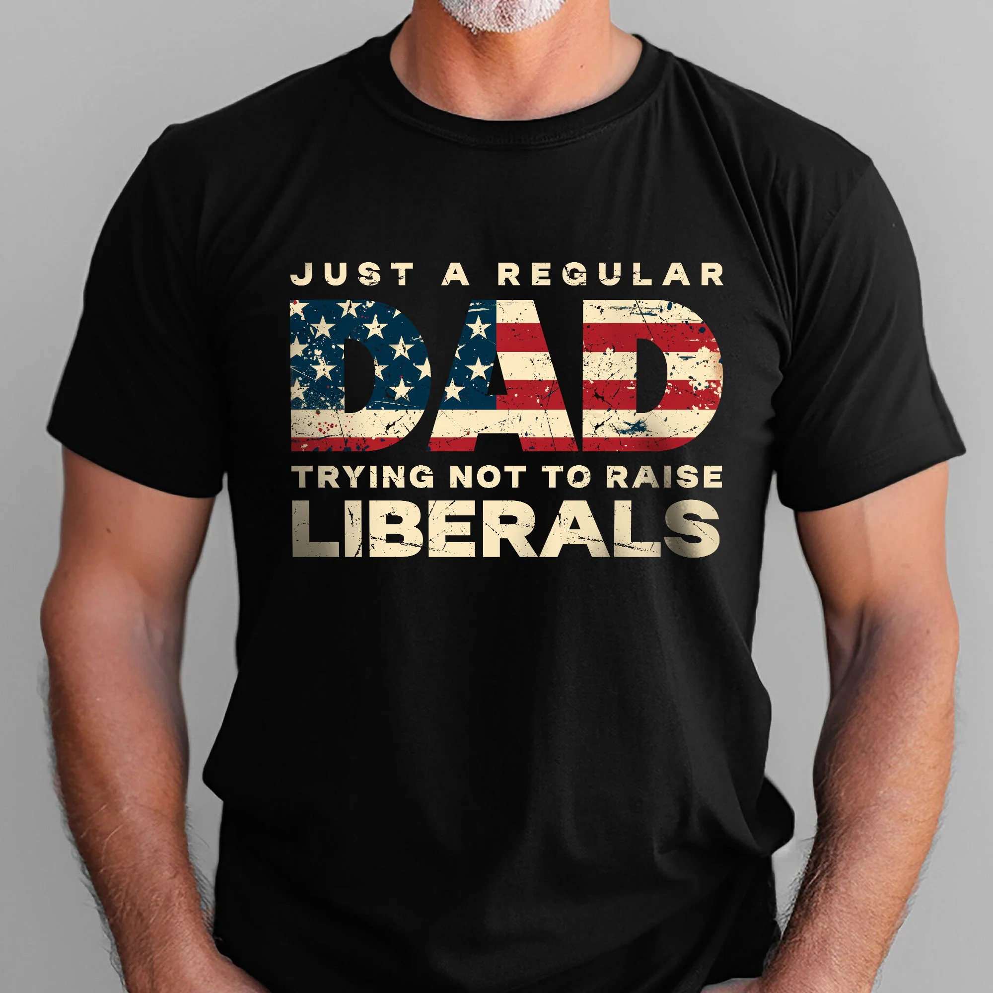 Father's Day Gifts, Tee For Dad, Liberal American USA Flag T-shirt