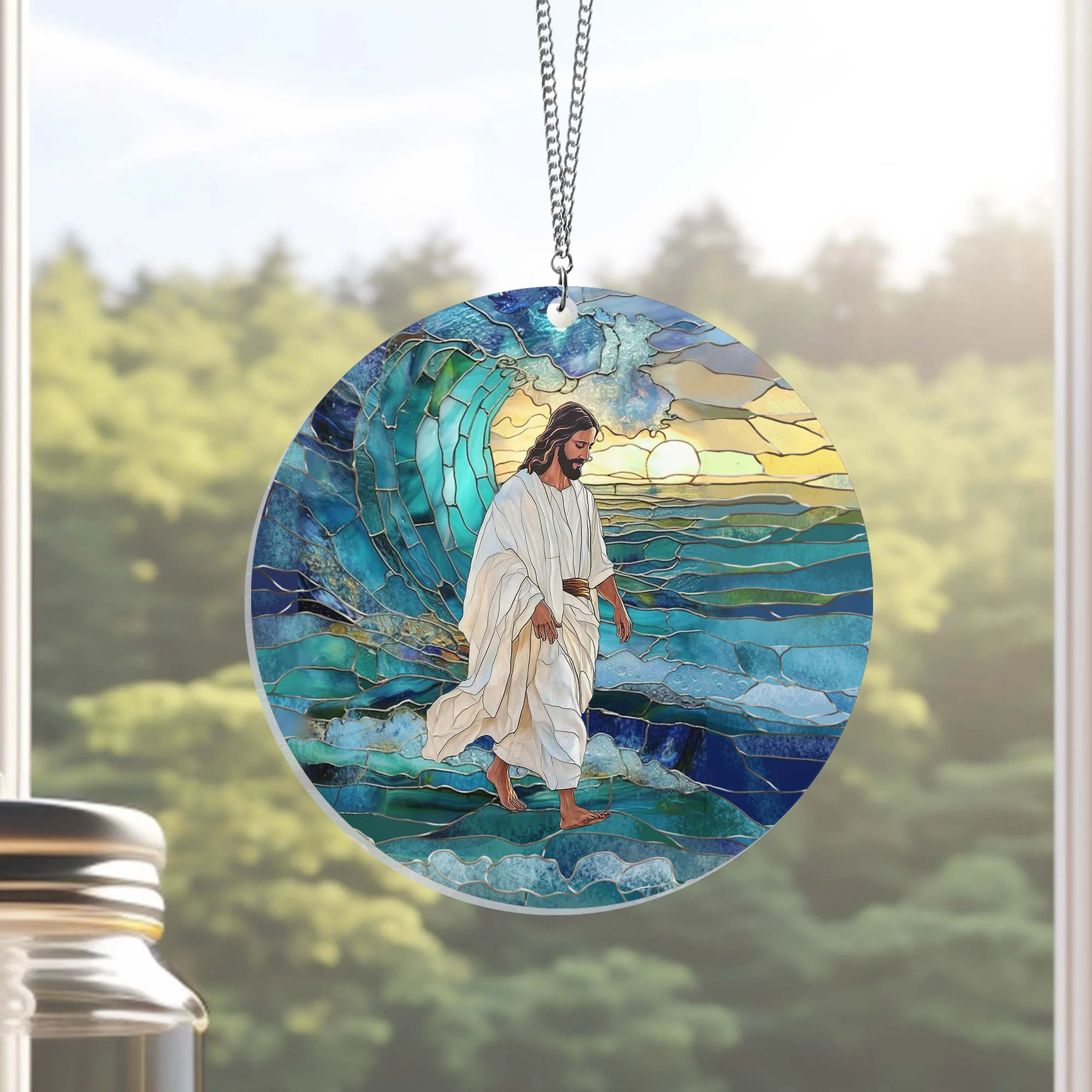 Jesus Walks on Water Suncatcher Acrylic Hanging