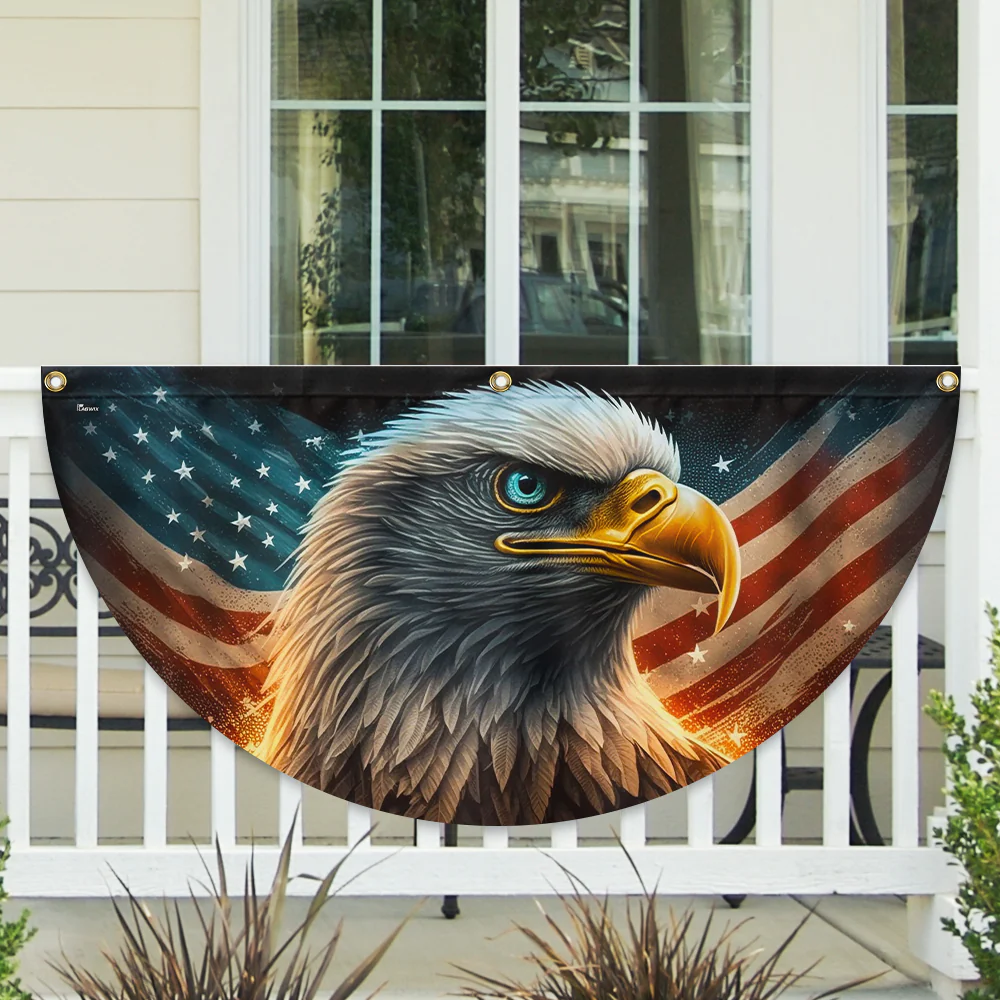 Bimipi American Flag - Eagle American Flag 4th of july Independence Day Non-Pleated Fan Flag