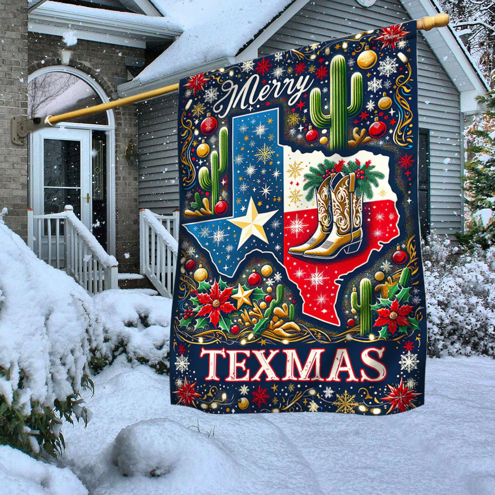Texas Christmas Merry Texmas Flag