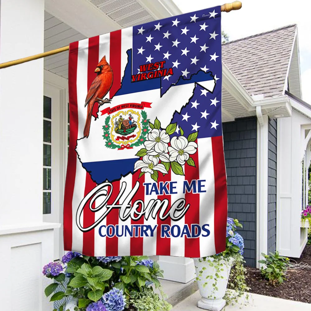 West Virginia State Flag Take Me Home Country Roads Flag