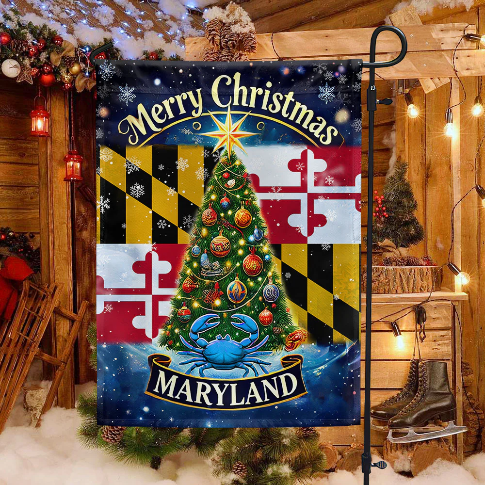 Maryland Merry Christmas Flag