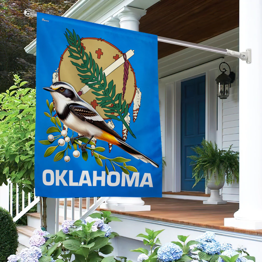 Bimipi  Oklahoma  Scissor-tailed Flycatcher Bird Flag