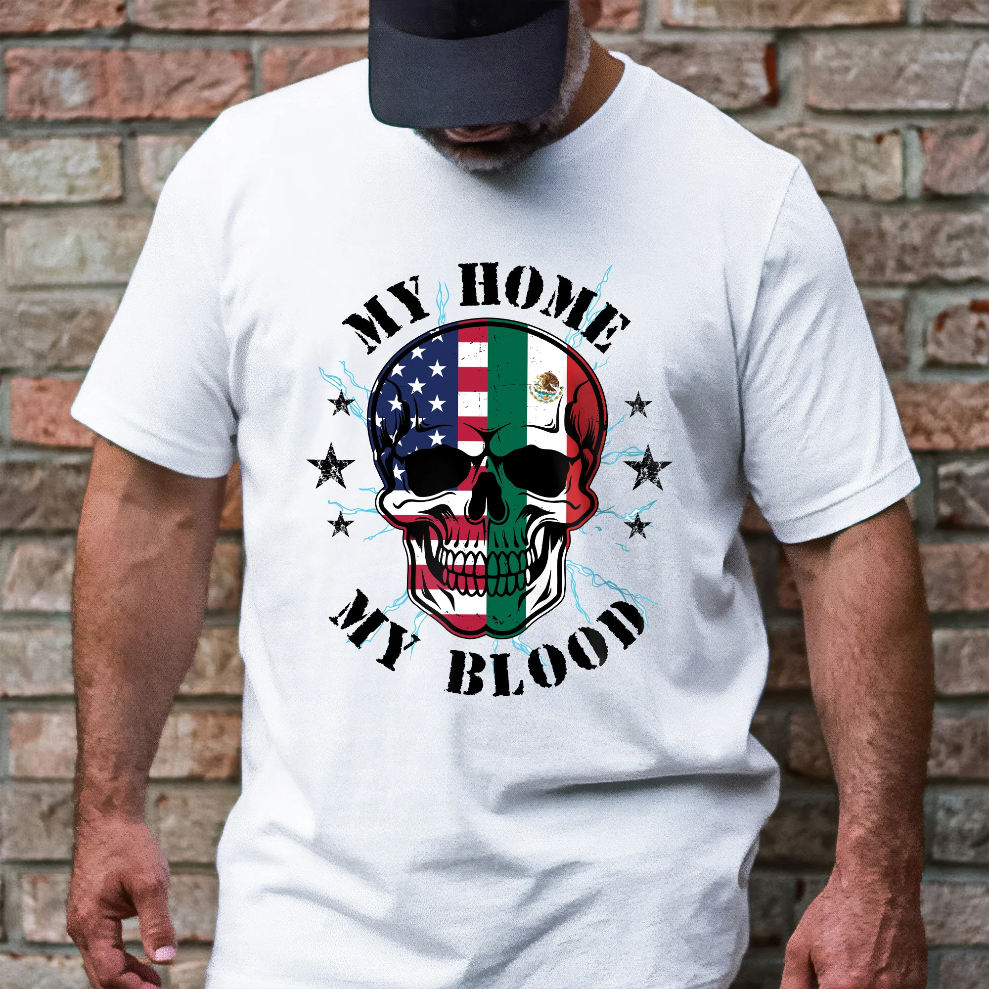 Mexico America, My Home My Blood, Mexican American T-Shirt