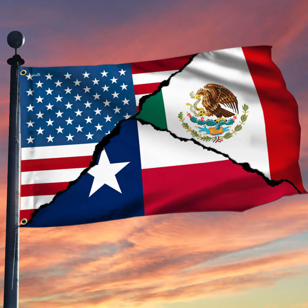American Mexican Texas Grommet Flag