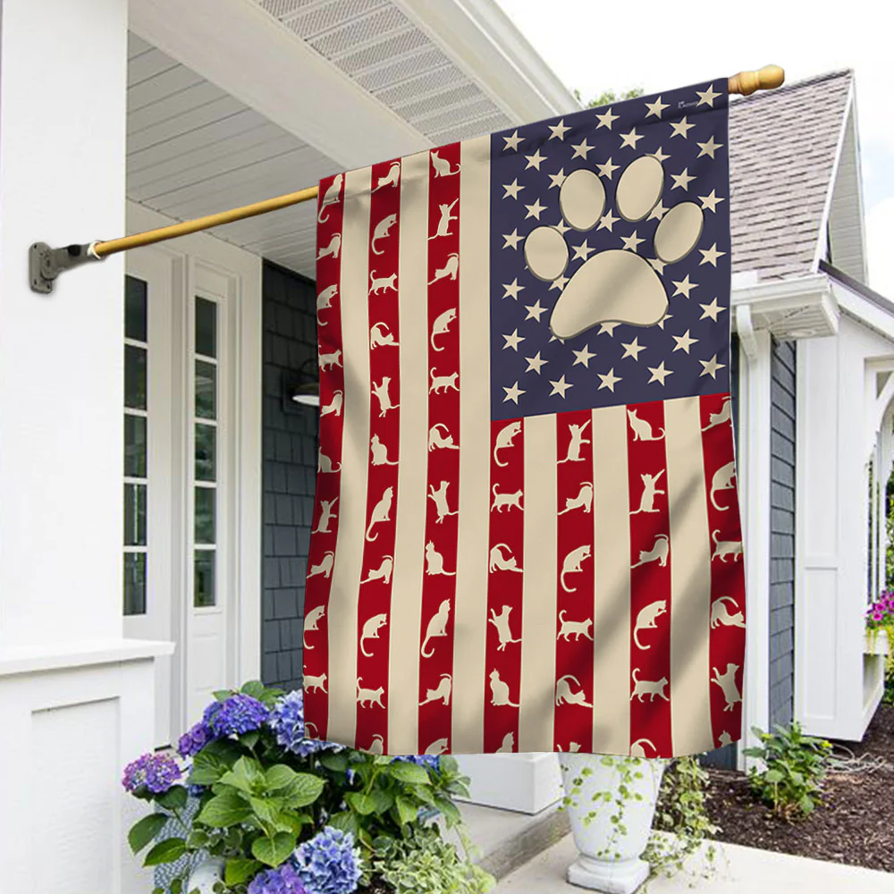 Cat Lover American Flag