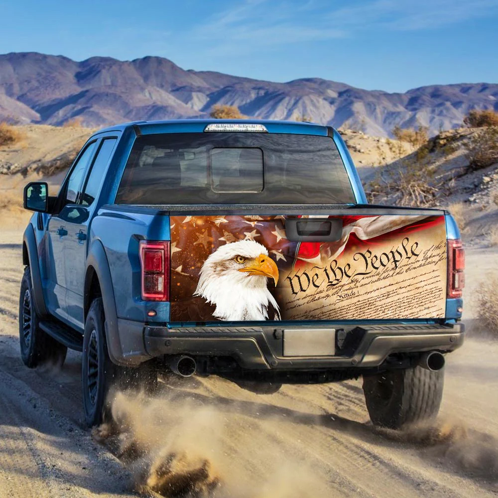 We The People. God Bless America. American Eagle Truck Tailgate Decal Sticker Wrap