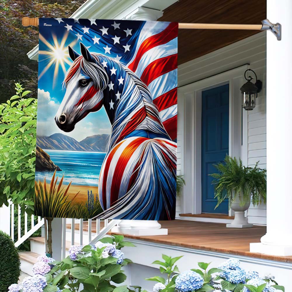 Horse Patriotic American Flag