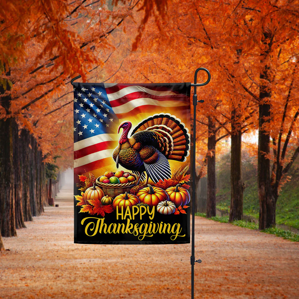 Thanksgiving Turkey American Flag