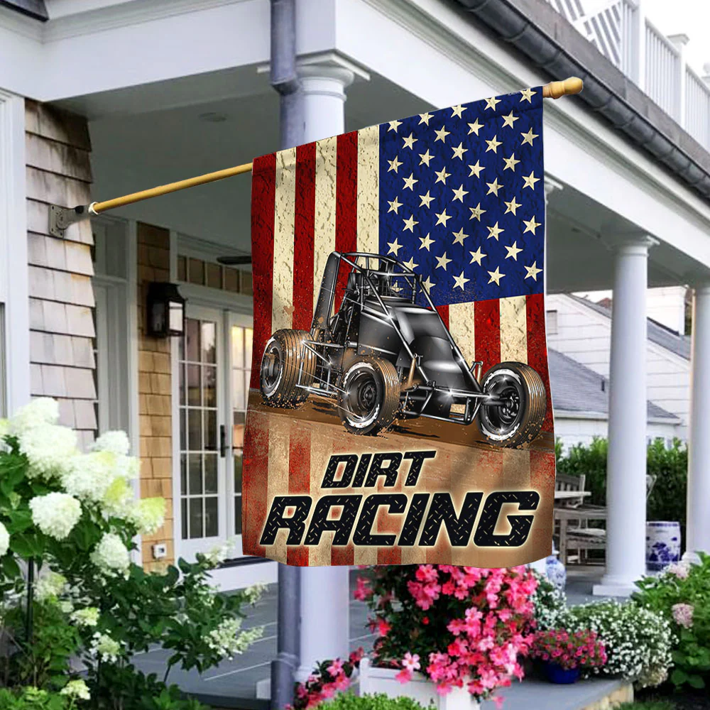 Dirt Racing Flag Non-wing Sprint Car Racing American Flag