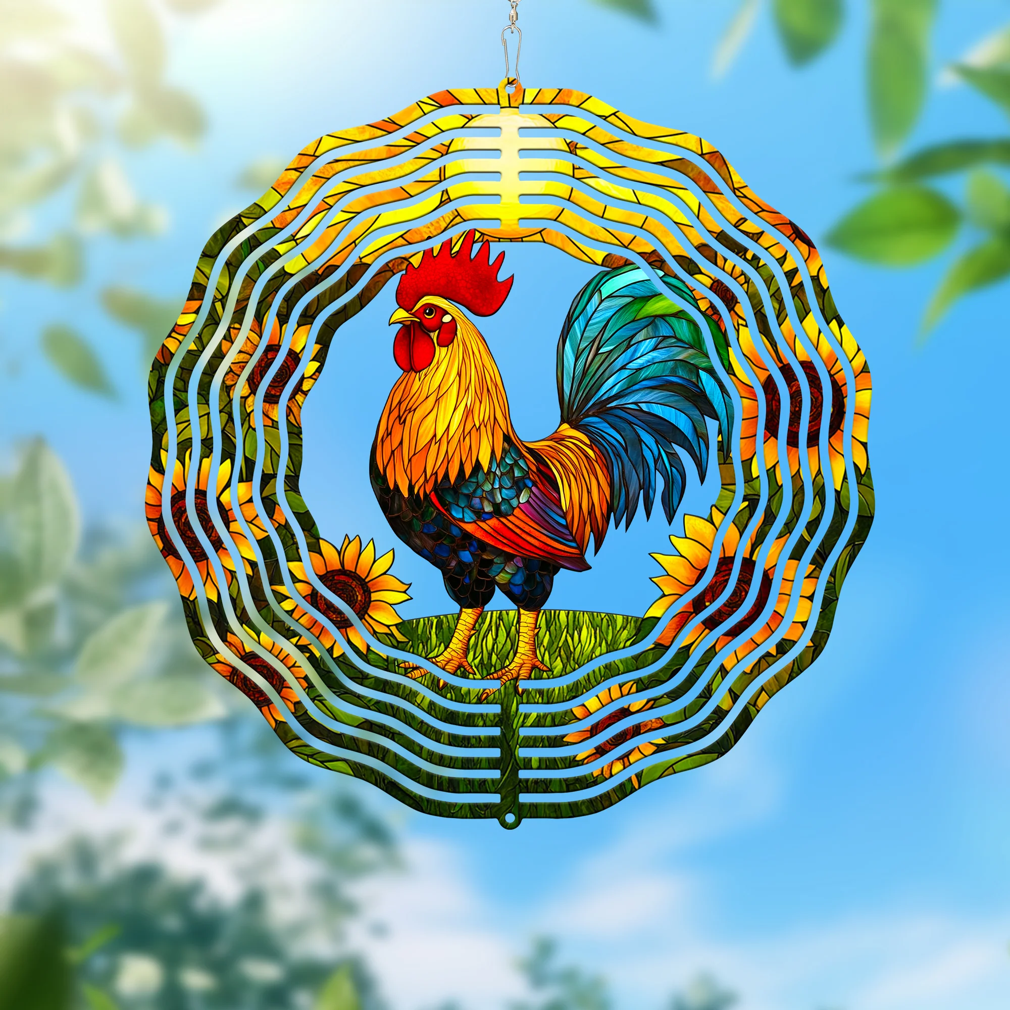 Rooster Farm Animal Wind Spinner