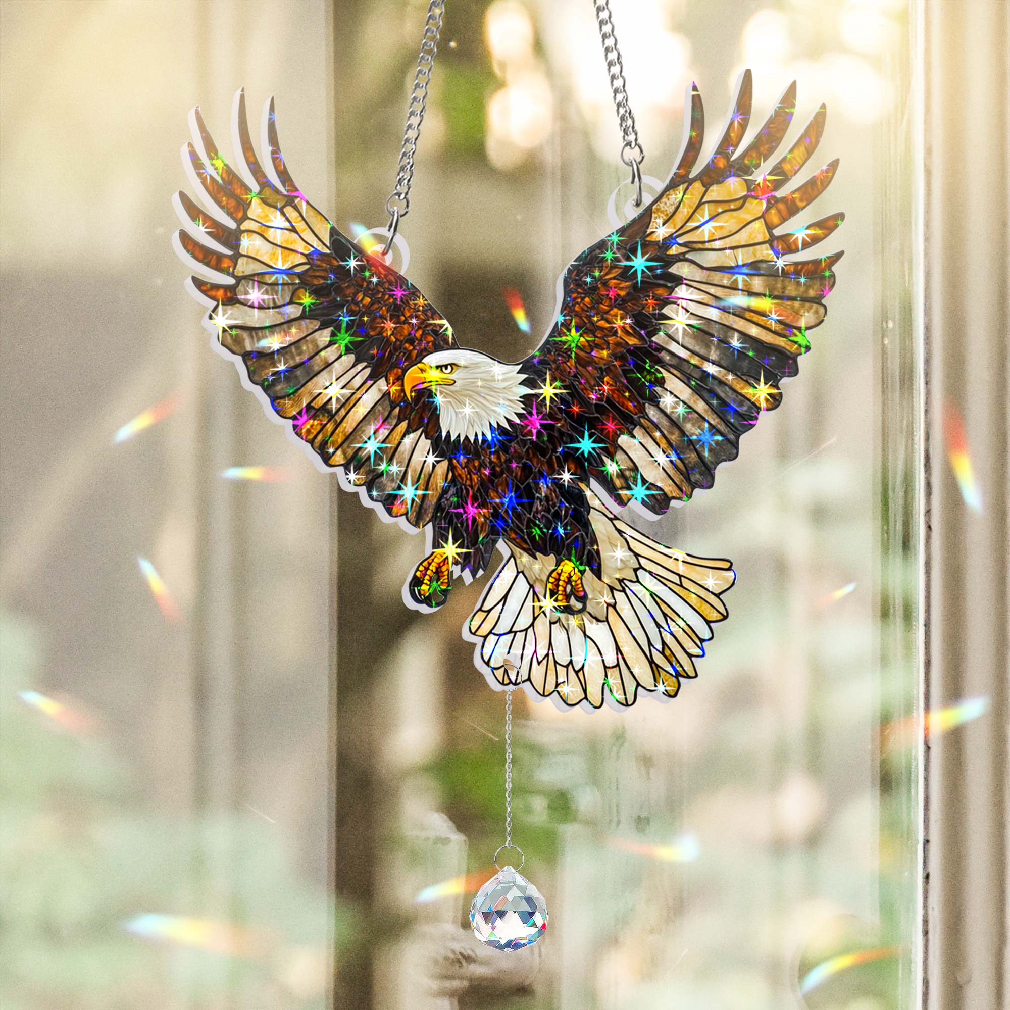 Eagle Hologram Window Hanging