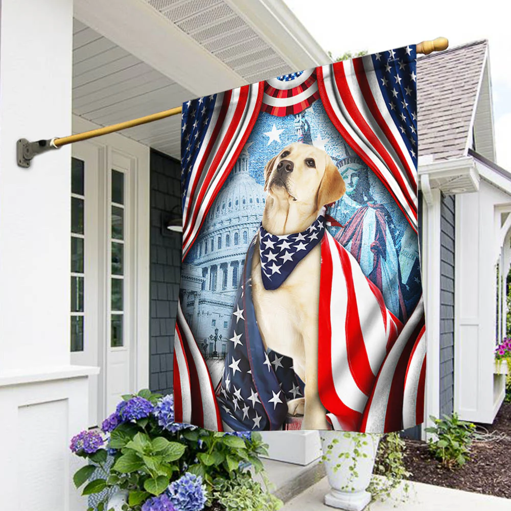 Bimipi American Flag - Happy 4th Of july. Labrador Retriever American Flag Wrapped in Glory TPT186Fv1