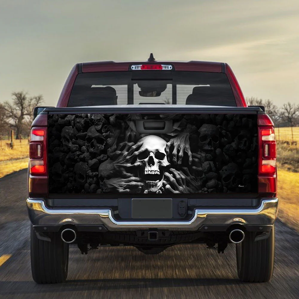 Skull Sticker Evil Skull Truck Tailgate Decal Sticker Wrap