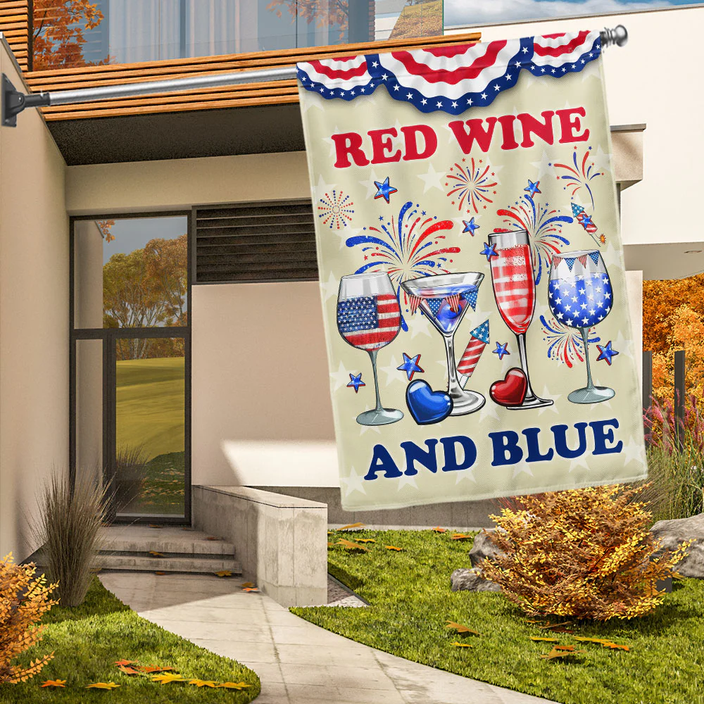 Bimipi American Flag - Red Wine And Blue 4th Of july Flag