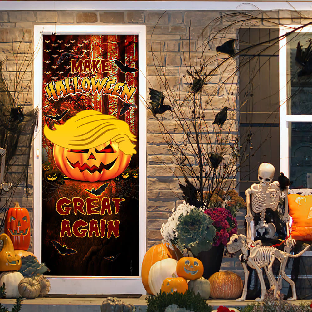 Trumpkin Halloween Flag. Make Halloween Great Again Door Cover & Banner Home Decor