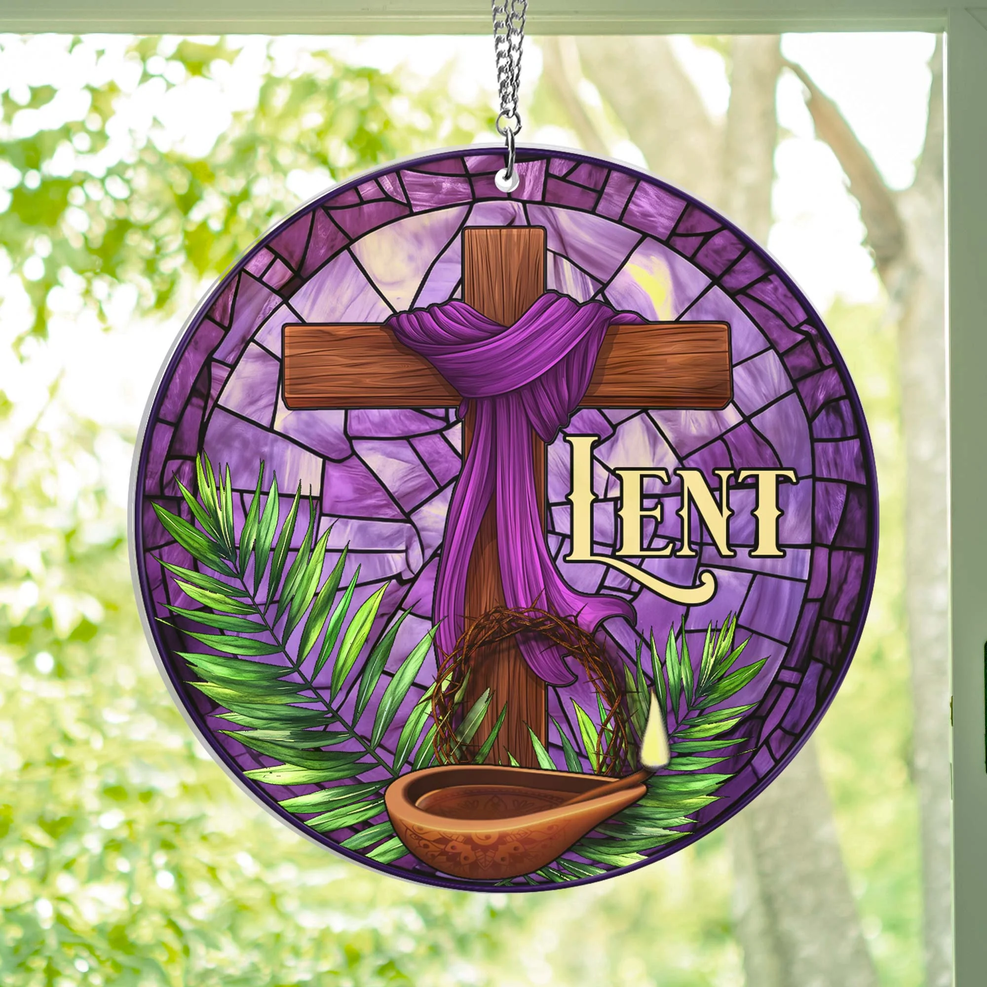 The Season of Lent Easter Acrylic Suncatcher Window Hanging Sign