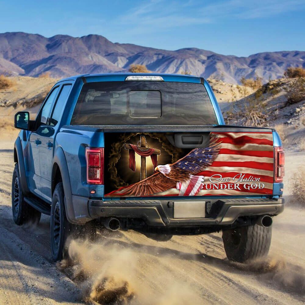 One Nation Under God. American Eagle Truck Tailgate Decal Sticker Wrap