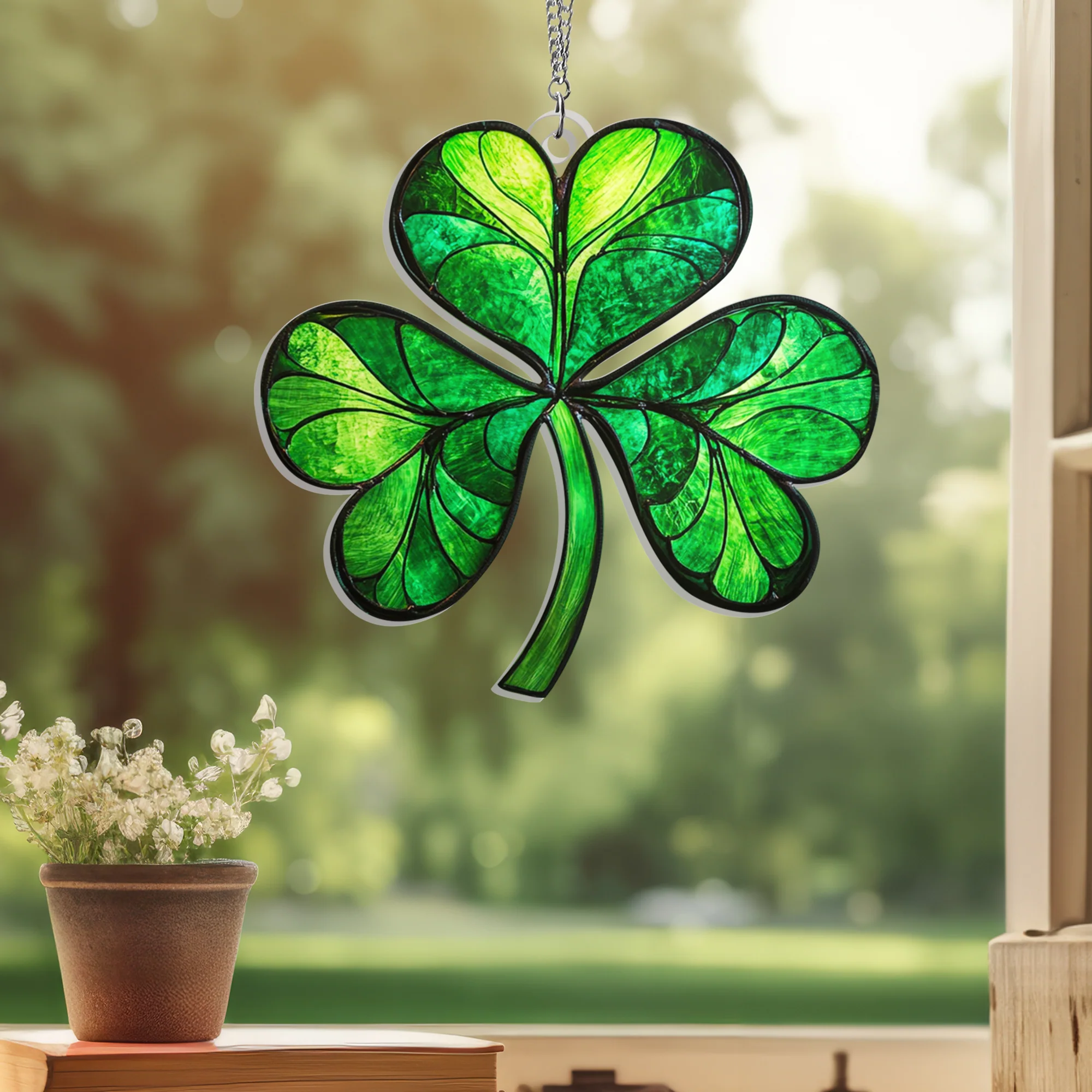 Irish Shamrock St. Patrick's Day Acrylic Suncatcher Hanging