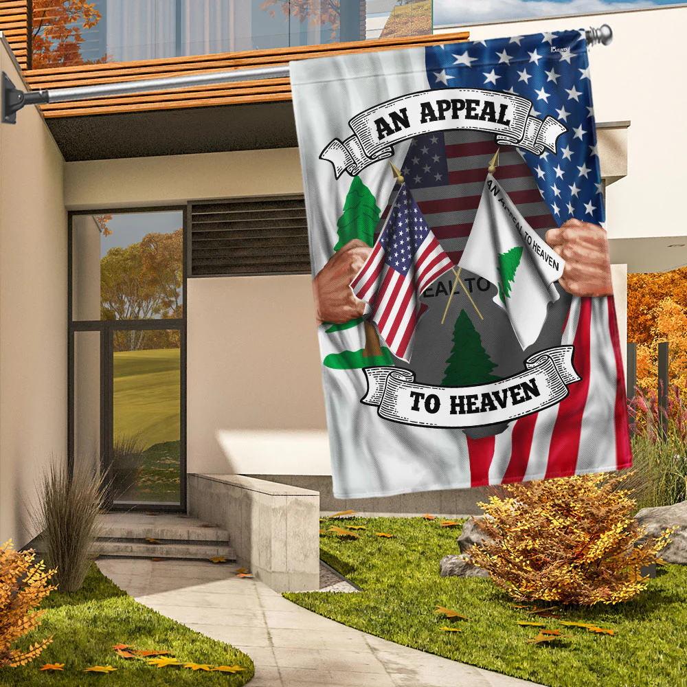 An Appeal To Heaven Pine Tree Flag And American Flag