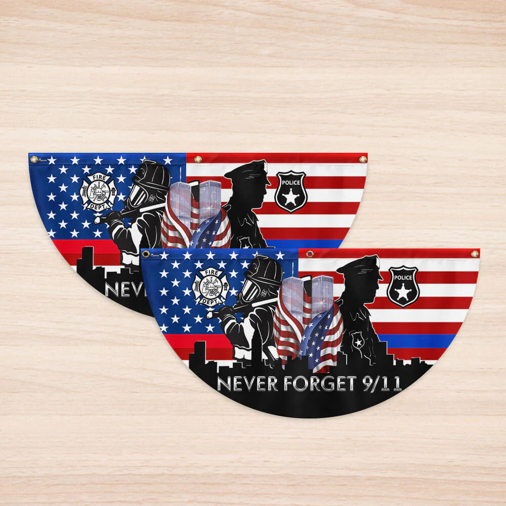 911 Patriot Day Flag Never Forget September 11, 2001 9/11 Non-Pleated Fan Flag