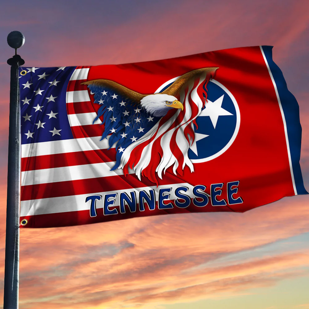 Tennessee Eagle Grommet Flag, American Patriotic Flag