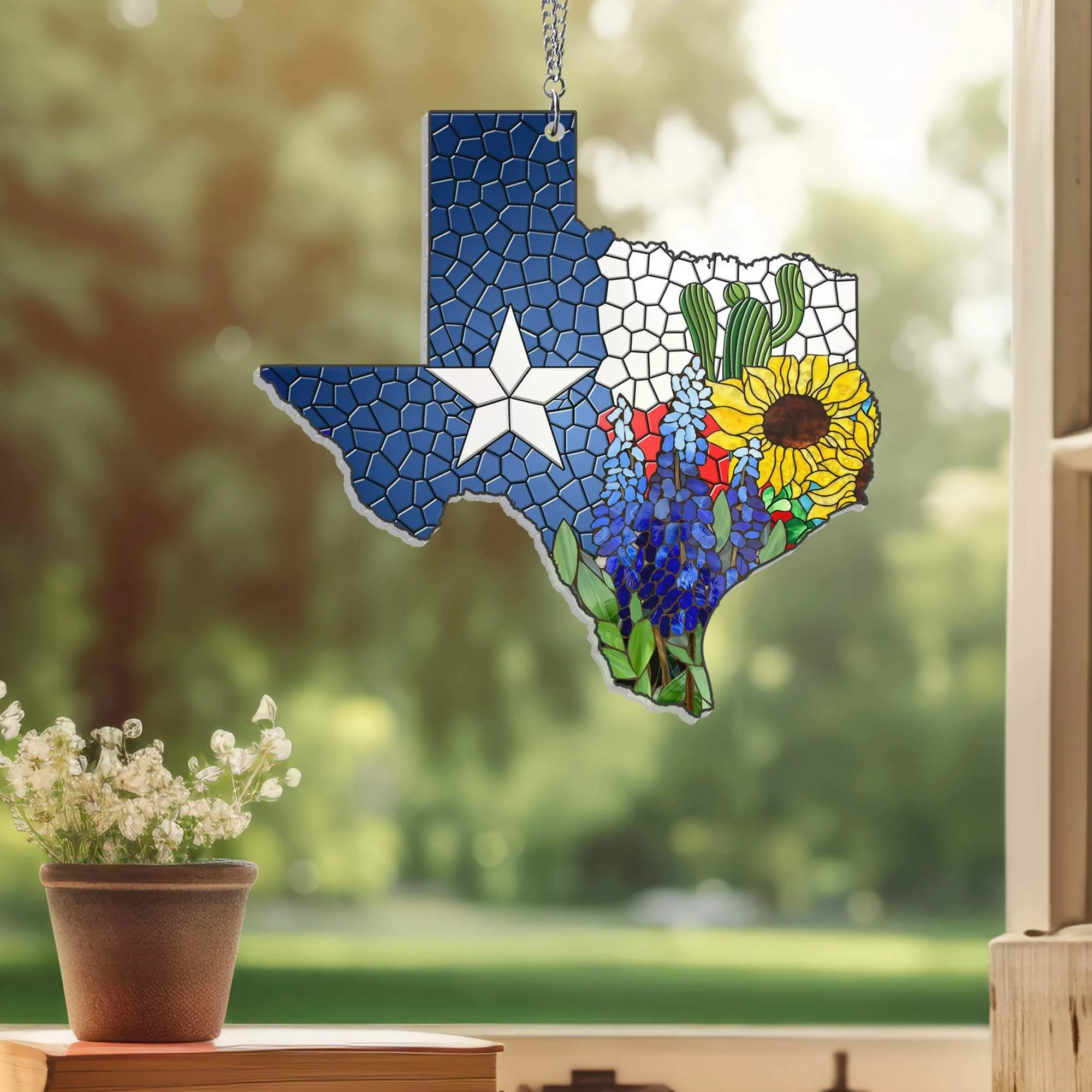 Texas Bluebonnet Acrylic Suncatcher TPT1035ASn - Decorative Hanging for Home, Garden, or Gifts