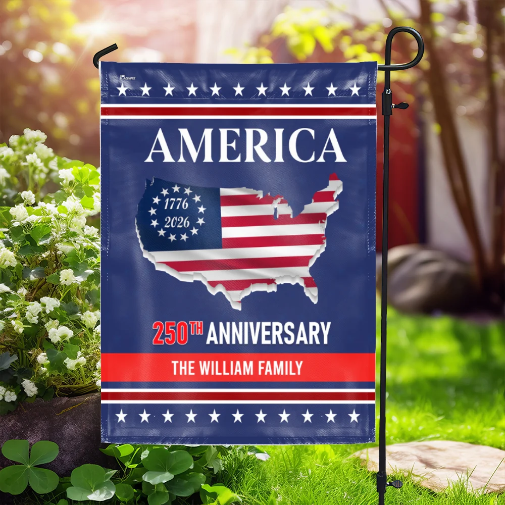 Personalized 250th Anniversary America Flag, 1776 2026 America Map Decor