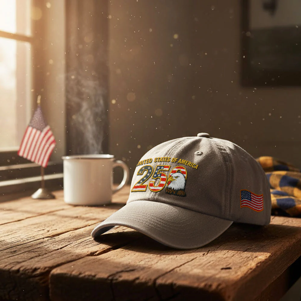 Patriot 250th Anniversary Washed Cap | Embroidered Eagle American Flag