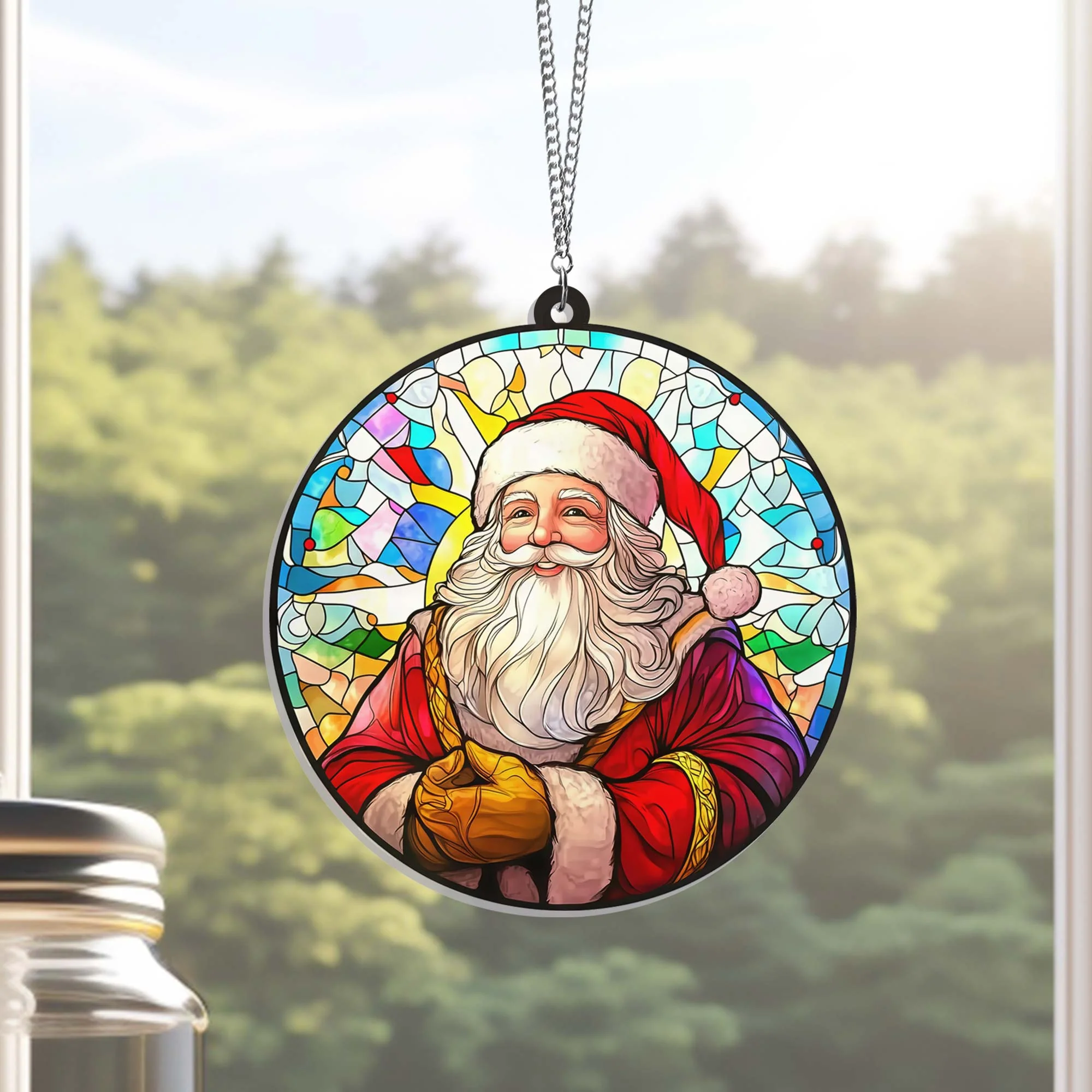 Santa Claus Christmas Suncatcher Acrylic Hanging