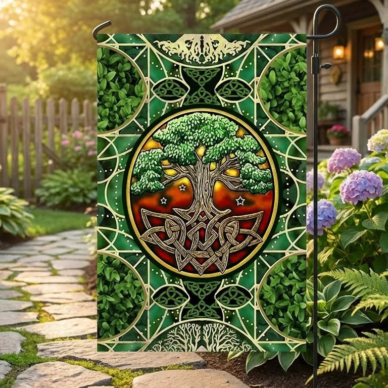 Tree Of Life Flag Beautiful Irish Celtic Tree Of Life